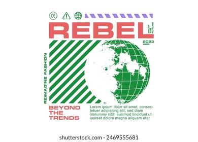 Modern graphic tee street wear style design