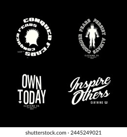 Modern graphic t-shirt streetwear style minimalist logo clothing brand templates