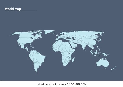 Modern Graphic Vector World Map Stock Vector (Royalty Free) 1444599776 ...