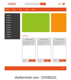 Modern graphic web template of Internet business. Clear webdesign