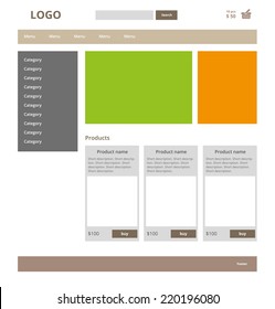 Modern graphic web template of Internet business. Clear webdesign