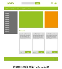 Modern graphic web template of Internet business. Clear webdesign