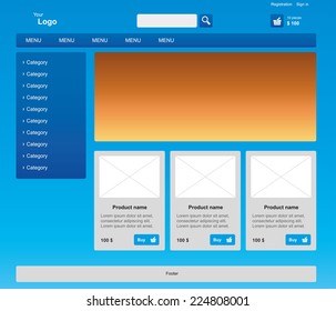 Modern graphic web template of Internet business. Clear webdesign