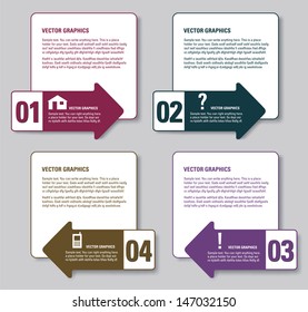 Modern Graphic or Website Layout. Numbered Banners. Eps10 Format.