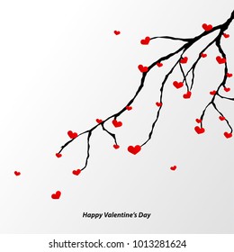 Modern Graphic/Design Elements. Abstract Template with Clean Minimal Style. Heart Leaves and Branch for Valentine's Day Layout/Cover Background