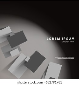 Modern Graphic/Design Elements. Abstract Template with Clean Minimal Style. Rectangular Shapes with Shadows in Gradient Background