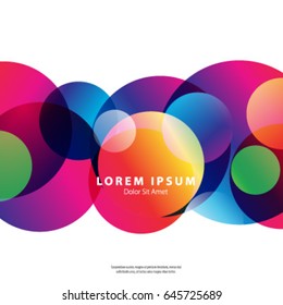 Modern Graphic/Design Elements. Abstract Template with Clean Minimal Style. Overlapping Colorful Circles in White Background