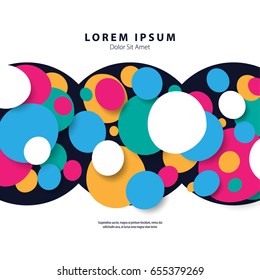 Modern Graphic/Design Elements. Abstract Template with Clean Minimal Style. Overlapping Colorful Semi Circles in White Background