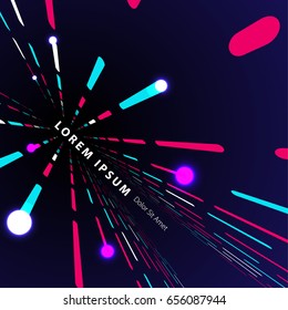 Modern Graphic/Design Elements. Abstract Template with Clean Minimal Style. Broken Lines in Perspective Dark Background