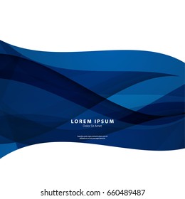 Modern Graphic/Design Elements. Abstract Template with Clean Minimal Style. Blue Waves and Lines in White Background