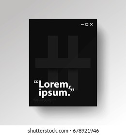 Modern Graphic/Design Elements. Abstract Template with Clean Minimal Style. Floating Rectangle with Hash Tag Sign in Light Background