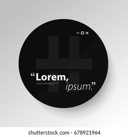 Modern Graphic/Design Elements. Abstract Template with Clean Minimal Style. Floating Circle with Hash Tag Sign in Light Background