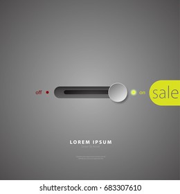 Modern Graphic/Design Elements. Abstract Template with Clean Minimal Style. On Sale with Slide Switch in Gradient Background