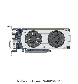 Modern graphics card featuring two cooling fans, designed for high-end gaming and demanding applications.