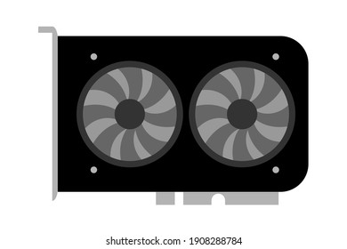 Modern Graphics Card. Vector Icon isolated on white background. EPS 10