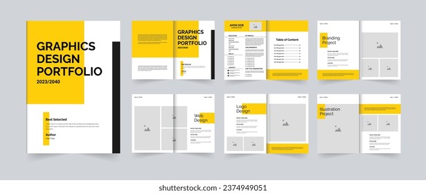 Modern Graphics design portfolio template or portfolio layout design or portfolio brochure design