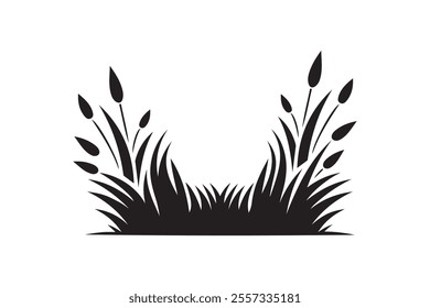 Modern Grass Icon Silhouette Vector Illustration