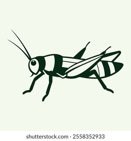 Modern grasshopper artwork for designs.