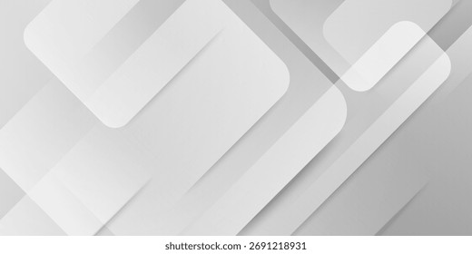 Fundo abstrato 3D cinza moderno com formas quadradas geométricas e camadas de gradiente suave criando uma composição mínima elegante