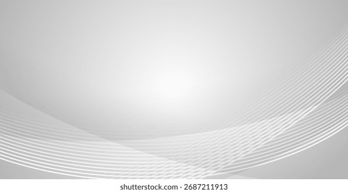 Fondo Gris Moderno Con Línea De Onda Blanca. Fondo de pantalla Abstractas de Negocios. Lujo. Anuncio. Ilustración vectorial