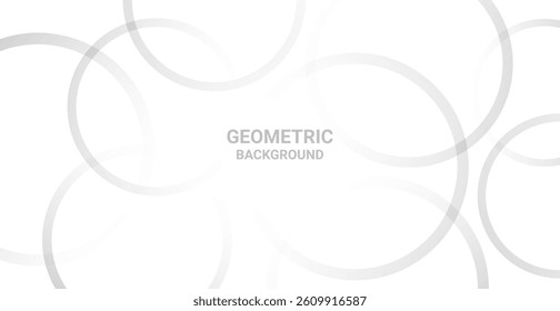 Modern Gray Circular Line Pattern Background. Abstract Business Banner. Technology Wallpaper. Illustration. Futuristic