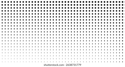 Modern gray dotted halftone gradient texture. Vanishing polka dot background. Repeating dots gradation pattern modern abstract simple design
