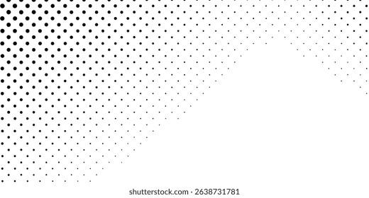 Modern gray dotted halftone gradient texture. Vanishing polka dot background. Repeating dots gradation pattern modern abstract simple