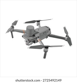 Modern Gray Drone Vector Illustration, Transparent PNG Cutout Background