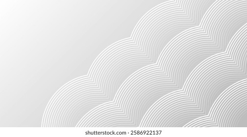 Modern Gray Line Pattern Background. Abstract Business Banner. Technology Wallpaper. Vector Illustration. Futuristic. Minimal
