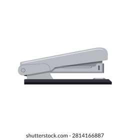 Modern Gray Metallic Office Stapler Isolated on White Background for Business and Stationery Concept
