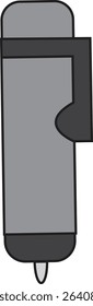 Modern Gray Pen Vector Illustration for School, Office, Writing Tools, Stationery Supplies, and Educational Materials Design