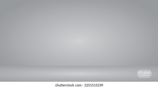Modern Gray Room Studio Background. Decoration. Vector Illustration
