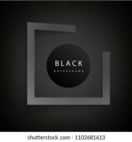 Modern Gray Square Frame Black Background Vector Image
