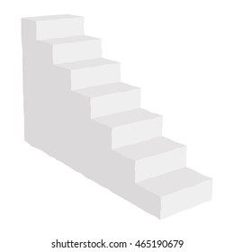 Modern gray staircase icon  Ladder 3d side view  Vector illustration white background 