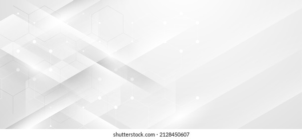 Diseño de fondo de tecnología abstracta gris y blanco moderno ilustración vectorial