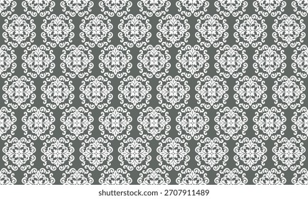 Modern Gray White Damask Seamless Decorative Pattern