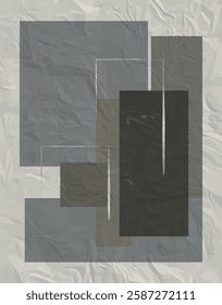 Modern Grayscale Geometric Abstract Wall Art