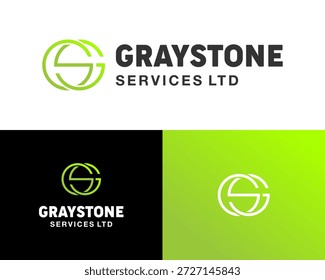 Modern Graystone Services Ltd Logo Branding with Intertwined Initials