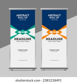 modern great abstract roll up  banner design with creative shapes