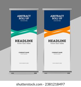 modern great abstract roll up  banner design with creative shapes