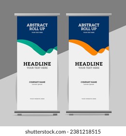 modern great abstract roll up  banner design with creative shapes