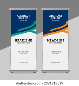 modern great abstract roll up  banner design with creative shapes