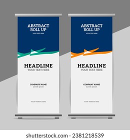 modern great abstract roll up  banner design with creative shapes
