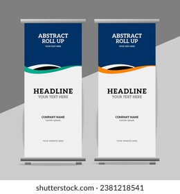 modern great abstract roll up  banner design with creative shapes