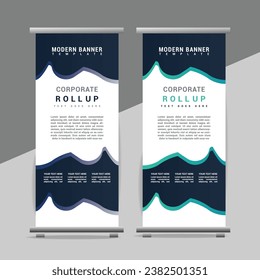 modern great abstract roll up  banner design with creative shapes