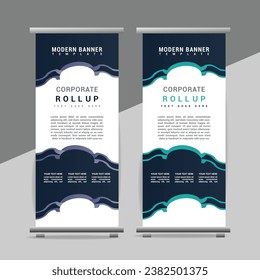 modern great abstract roll up  banner design with creative shapes