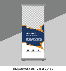 modern great abstract roll up  banner design with creative shapes