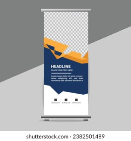 modern great abstract roll up  banner design with creative shapes