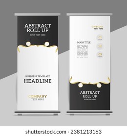 modern great business roll up  banner design with golden   shapes