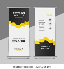 modern great business roll up  banner design with Yellow   shapes